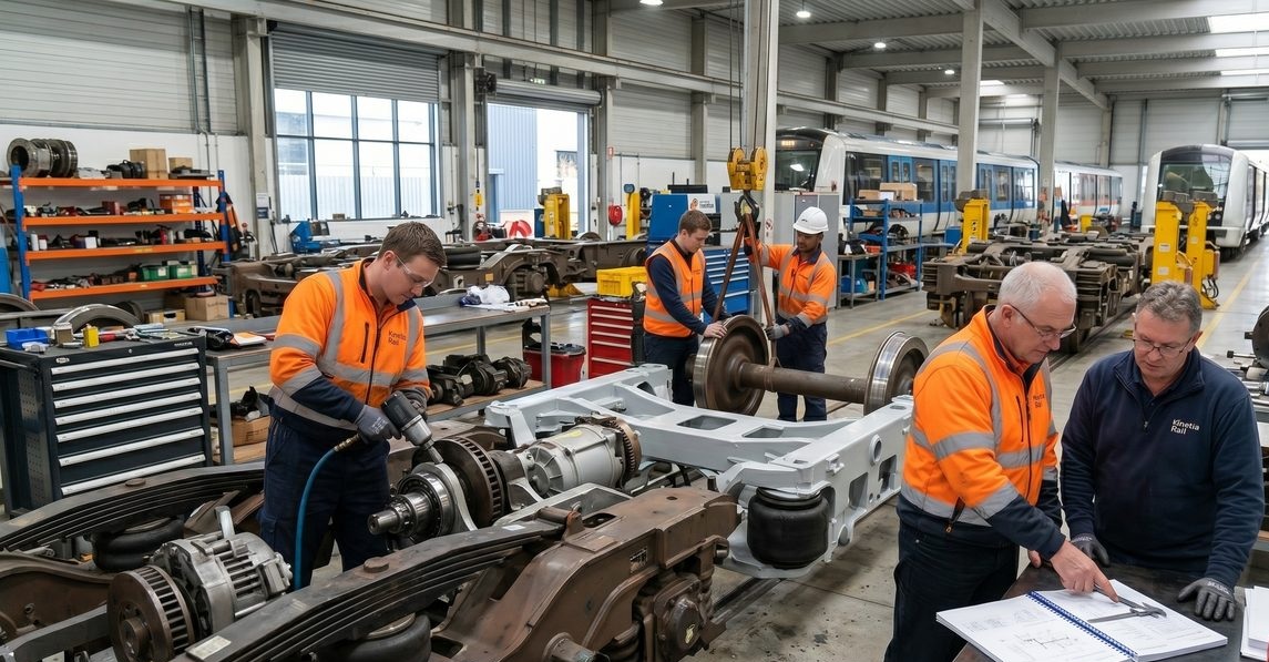 Overhaul de bogies en taller