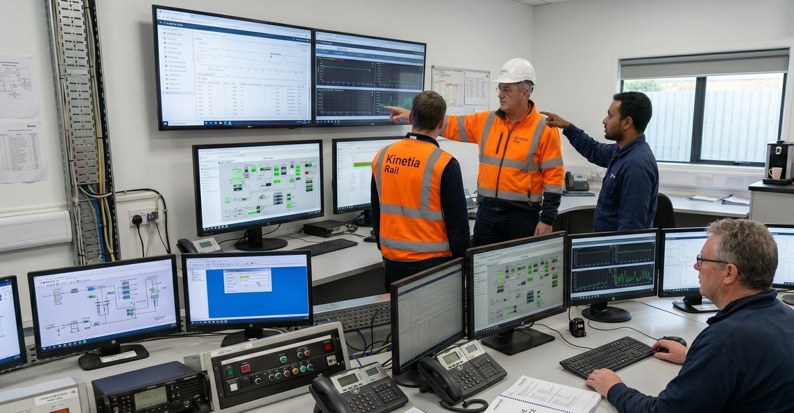 Sala de control con monitorización de flota
